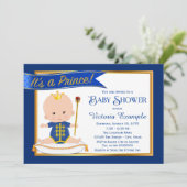 Niedlich Prince Baby Shower Einladungen (Stehend Vorderseite)