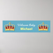 Niedlich Prince Boy Baby Dusche Willkommensbanner Poster (Vorne)