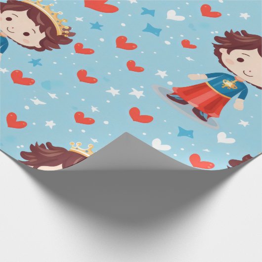 Niedlich Prince Pattern Geschenkpapier (Ecke)