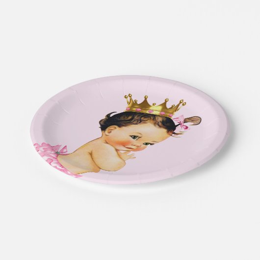 Niedlich Princess Baby Dusche Pappteller (Schrägansicht)