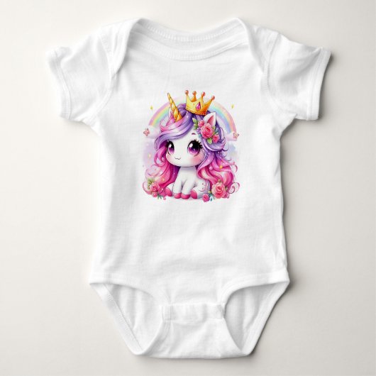 Niedlich Princess Baby Unicorn Baby Strampler (Vorderseite)
