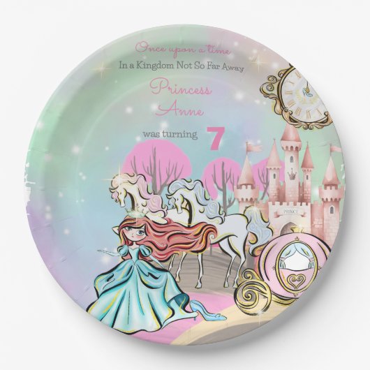 Niedlich Princess Birthday Pappteller (Vorderseite)