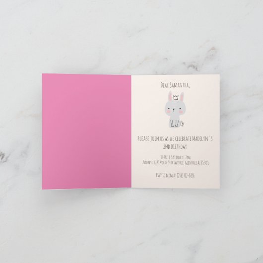 Niedlich Princess Birthday Party Einladung (Innenseite)