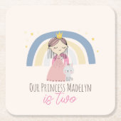 Niedlich Princess Birthday Party Rechteckiger Pappuntersetzer (Vorderseite)