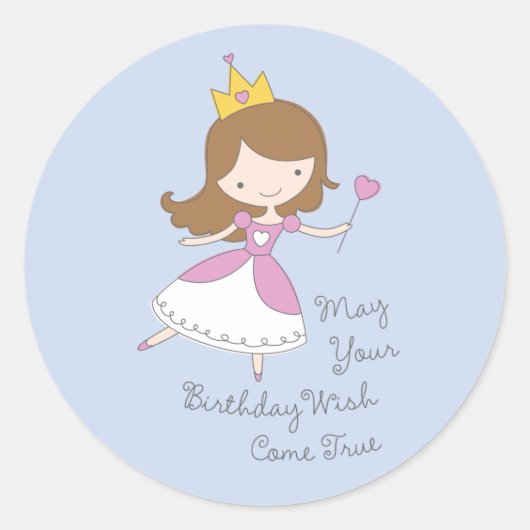 Niedlich Princess Birthday Wish Stickers (Vorderseite)
