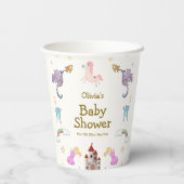 Niedlich Princess Dragon Unicorn Kinderdusche Pappbecher (Rückseite)