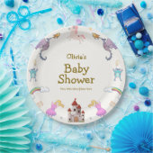 Niedlich Princess Dragon Unicorn Kinderdusche Pappteller (Party)