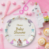 Niedlich Princess Dragon Unicorn Kinderdusche Pappteller (Party)
