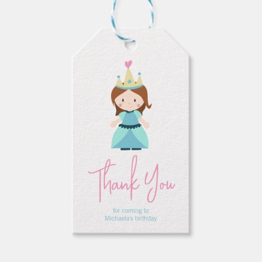 Niedlich Princess Girl Vielen Dank Geschenkanhänger (Vorderseite)