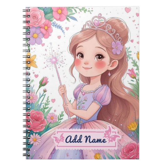 Niedlich Princess Lila Dress Notebook - bearbeitba Notizblock (Vorderseite)