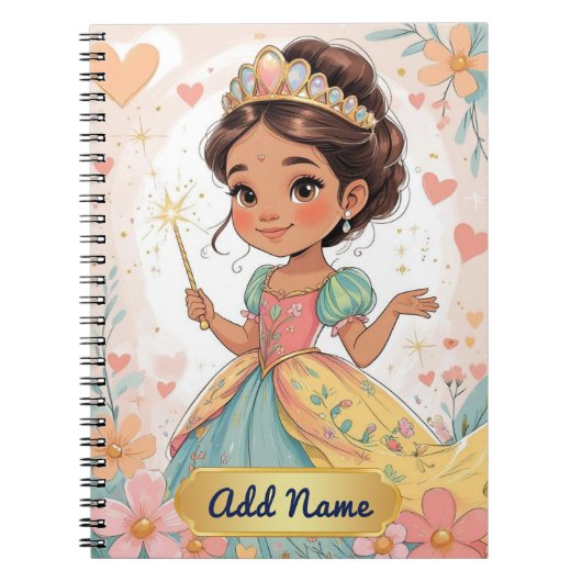 Niedlich Princess-Notebook - Name hinzufügen Notizblock (Vorderseite)