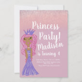 Niedlich Princess Party Doodle Einladung (Vorderseite)