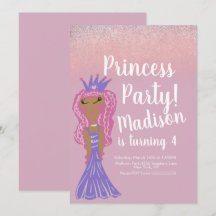Niedlich Princess Party Doodle Einladung
