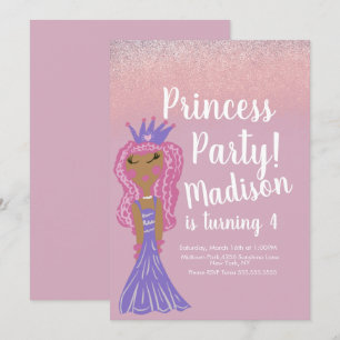Niedlich Princess Party Doodle Einladung