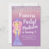 Niedlich Princess Party Doodle Einladung (Vorderseite)