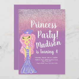 Niedlich Princess Party Doodle Einladung