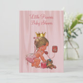 Niedlich Princess Pink Baby Dusche Einladung (Stehend Vorderseite)