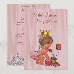 Niedlich Princess Pink Baby Dusche Einladung