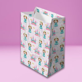 Niedlich Princess Pink Castle Girl Babydusche Part Mittlere Geschenktüte