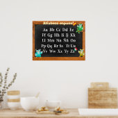 Niedlich Professor Owl Buho Alfabeto español Poster (Küche)