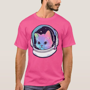 Niedlich Psychedelic Astronaut Cat Trippy Edm Rave T-Shirt