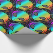 Niedlich Psychedelische Alien Head Thunder_Cove Geschenkpapier (Ecke)