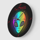 Niedlich Psychedelische Alien Head Thunder_Cove Große Wanduhr (Winkel)