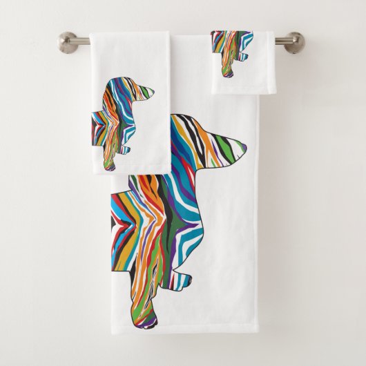 Niedlich Psychedelische Dackel Badhandtuch Set (Insitu)