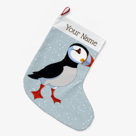 Niedlich Puffin Weihnachten Strumpf Großer Weihnachtsstrumpf