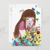 Niedlich Puke Postkarte (Vorne/Hinten)