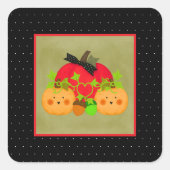 Niedlich Pumpkin Couple Halloween Brautparty Quadratischer Aufkleber (Vorderseite)