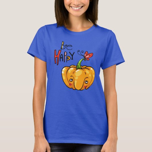 Niedlich Pumpkin "Hi" T-Shirt (Vorderseite)
