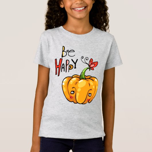Niedlich Pumpkin "Hi" T-Shirt (Vorderseite)