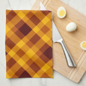 Niedlich Pumpkin Orange Kariert Küchentücher (Viertel Falte)