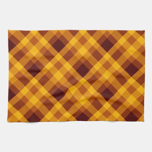 Niedlich Pumpkin Orange Kariert Küchentücher (Horizontal)