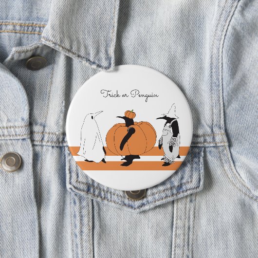 Niedlich Pumpkin Penguin Funny Halloween Button (Beispiel)