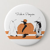 Niedlich Pumpkin Penguin Funny Halloween Button (Vorderseite)