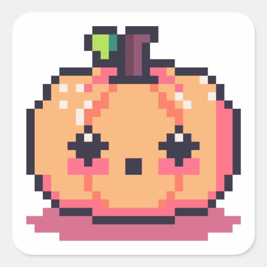 Niedlich Pumpkin Quadratischer Aufkleber (Vorderseite)