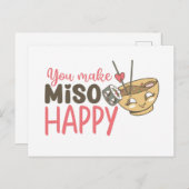 Niedlich Pun Du machst Miso Happy Funny Valentine' Postkarte (Vorne/Hinten)
