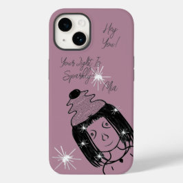Niedlich Punk Cartoon Girl Funkelnd Light Tee Kind Case-Mate iPhone 14 Hülle