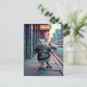 Niedlich Punk Rock Goth Skateboarding Hamster Postkarte (Stehend Vorderseite)