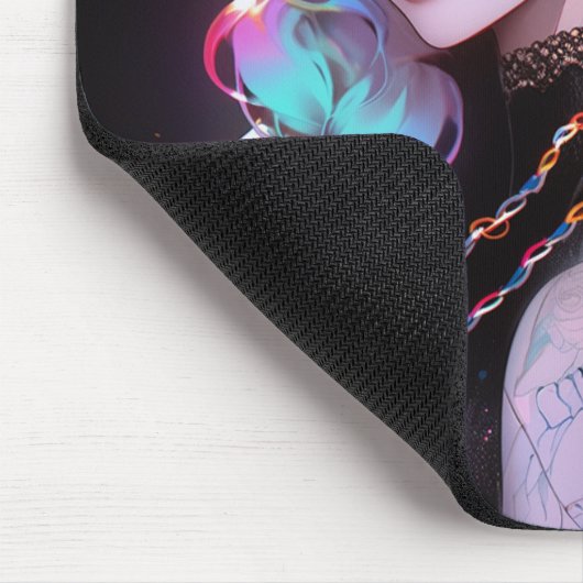 Niedlich Punk Rock Skull Goth Rainbow Braid Anime Mousepad (Ecke)