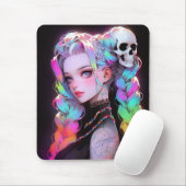 Niedlich Punk Rock Skull Goth Rainbow Braid Anime Mousepad (Mit Mouse)