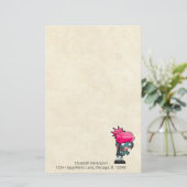 Niedlich Punk Rock Zombie Girl Illustration Briefpapier (Stehend Vorderseite)