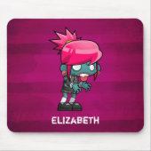 Niedlich Punk Rock Zombie Girl Illustration Mousepad (Vorne)