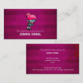 Niedlich Punk Rock Zombie Grrl Fun Novelty Visitenkarte (Vorne/Hinten)