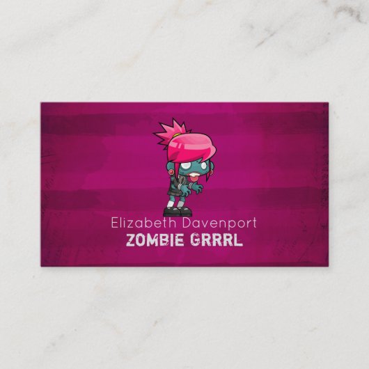 Niedlich Punk Rock Zombie Grrl Fun Novelty Visitenkarte (Vorderseite)