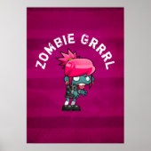 Niedlich Punk Rock Zombie Grrrl Poster (Vorne)
