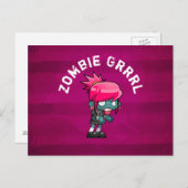 Niedlich Punk Rock Zombie Grrrl Postkarte (Vorne/Hinten)
