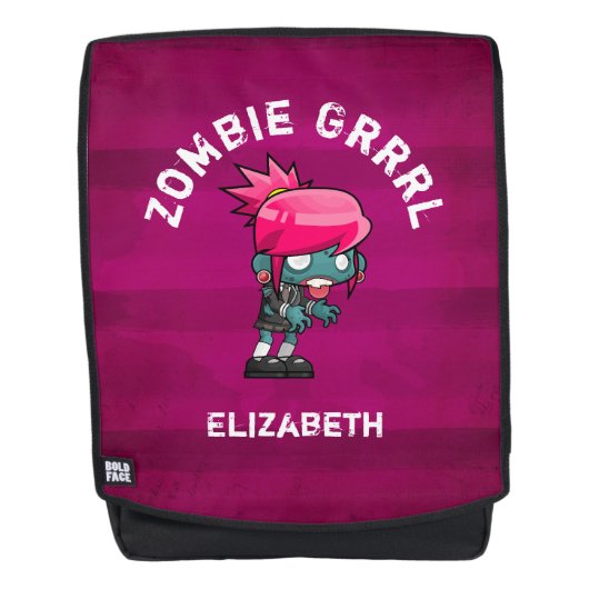 Niedlich Punk Rock Zombie Grrrl Rucksack (Vorderseite)